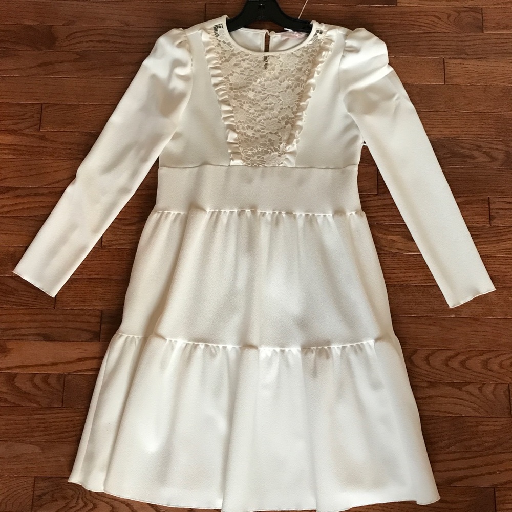 See by Chloe NWT Ivory Lace Ruffle Dress 38 6 Rehearsal Dinner Boho Romantic - Picture 3 of 6